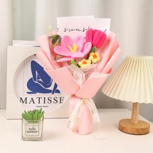 China Sunflower and Rose Handmade Knitted Yarn Flower Bouquet Perfect Gift for Valentine's Day Women's Day and Mother's Day wholesale