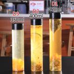 Cylinder 49mm 350ml Screw Cap Disposable Juice Bottles