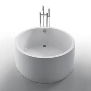 China Acrylic Round Freestanding Bath Tub , Indoor Deep Soaker Tubs wholesale