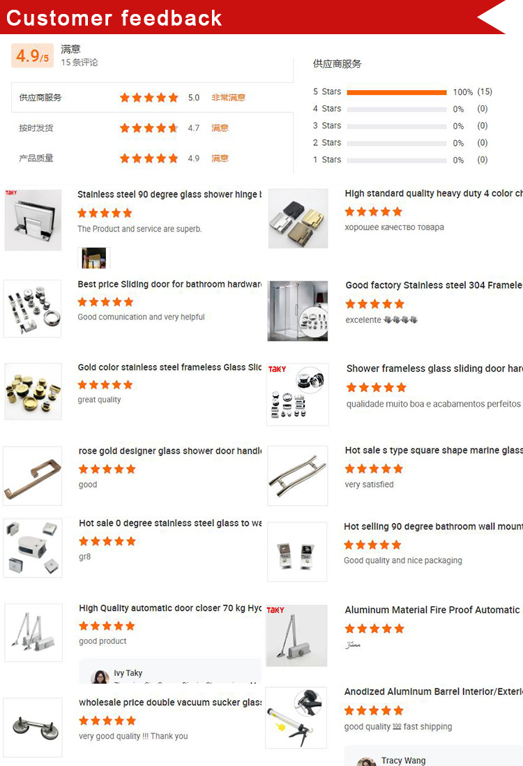 1.0mm Thickness Square Glass Pull Handle for Shower Door SS304 Corrosion Resistant