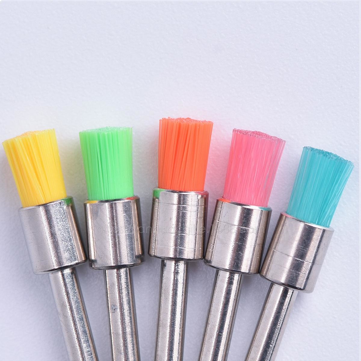 Dental Polishing Prophy Brush Nylon White Flat Head Soft Colorful Latch Style