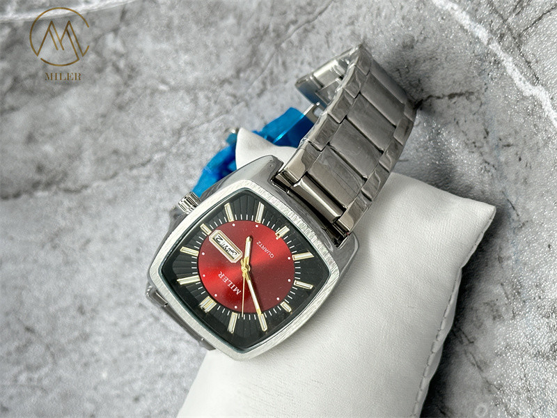 Luxury Watch Business Waterproof Stainless Steel Square Quartz Watch Men