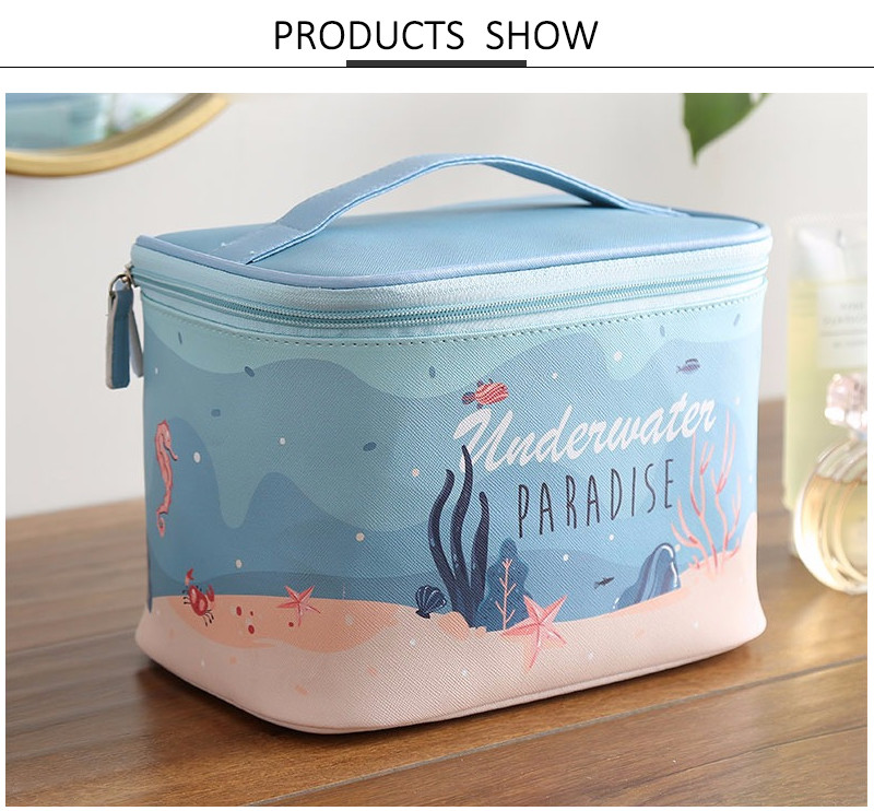 Cosmetic Accessory Large Pouch Purse Pencil PU Case Toiletry Travel