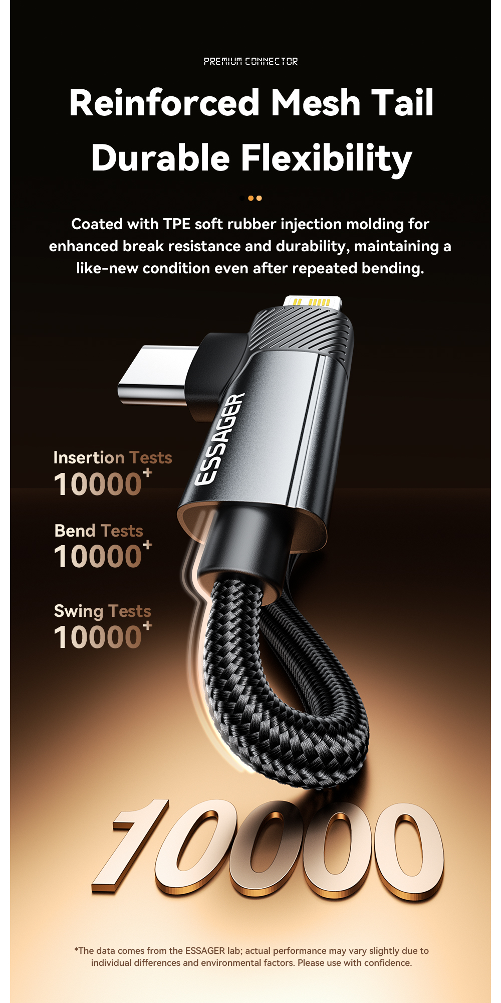 ESSAGER ES-X59 Series 2 in 1 USB-A to USB C Lighting Charging Cable