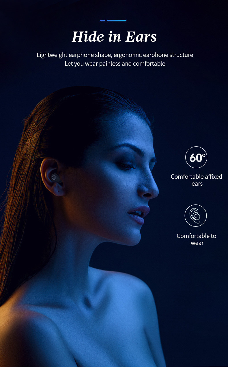 Sweatproof Bluetooth 5.0 Earphone 3D Stereo Sound tws Wireless earbuds earphone with 400mAh Charging Box