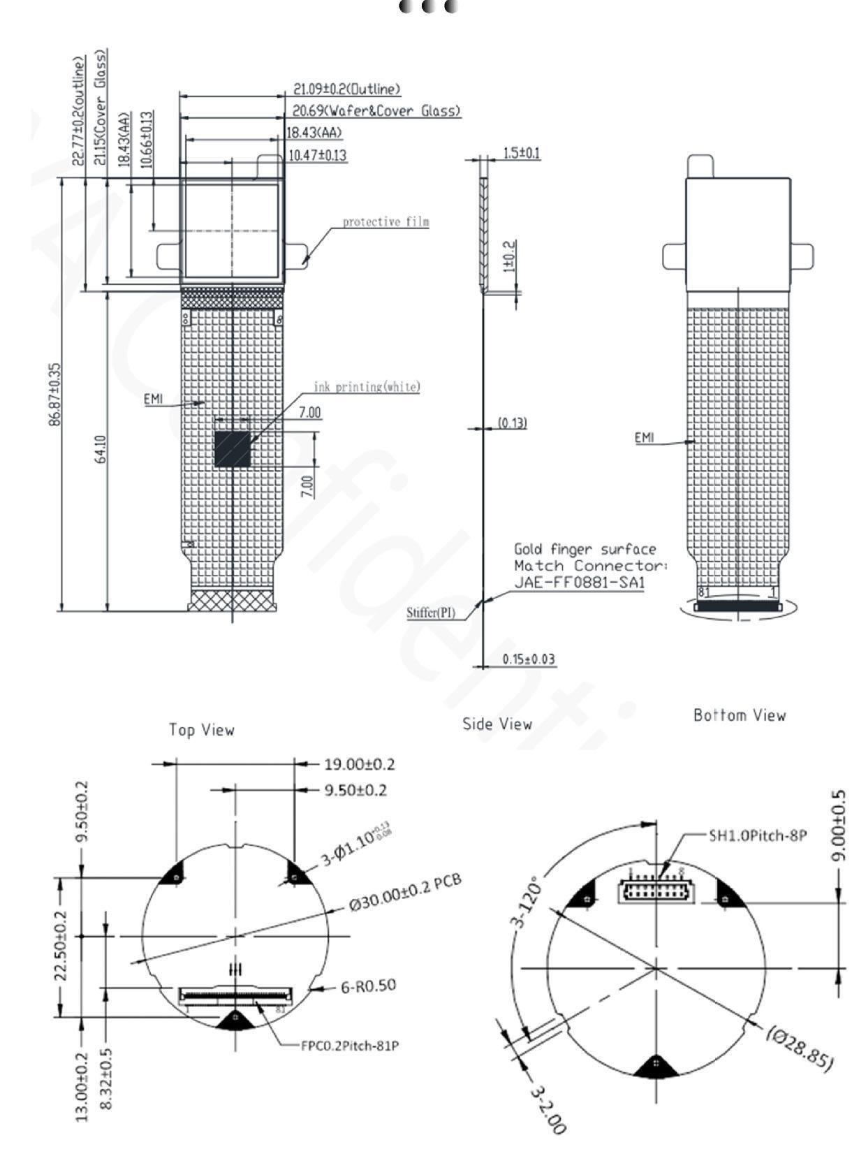 Micro OLED pin definition diagram