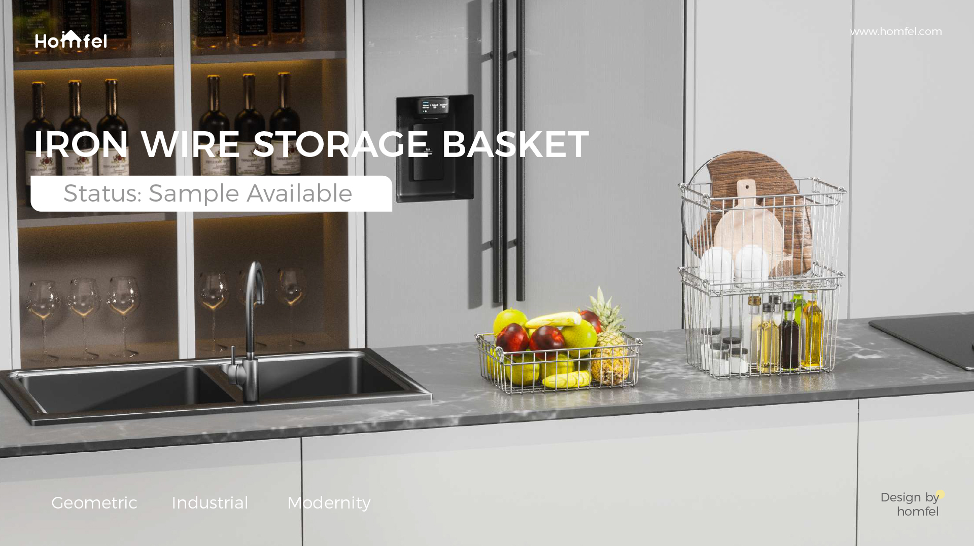 Metal Wire Basket Household Bedroom Organizer For Neatening / Storage