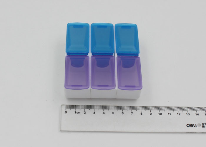 Pormotion Detachable Daily Medication Pill Boxes Blue And Purple Color
