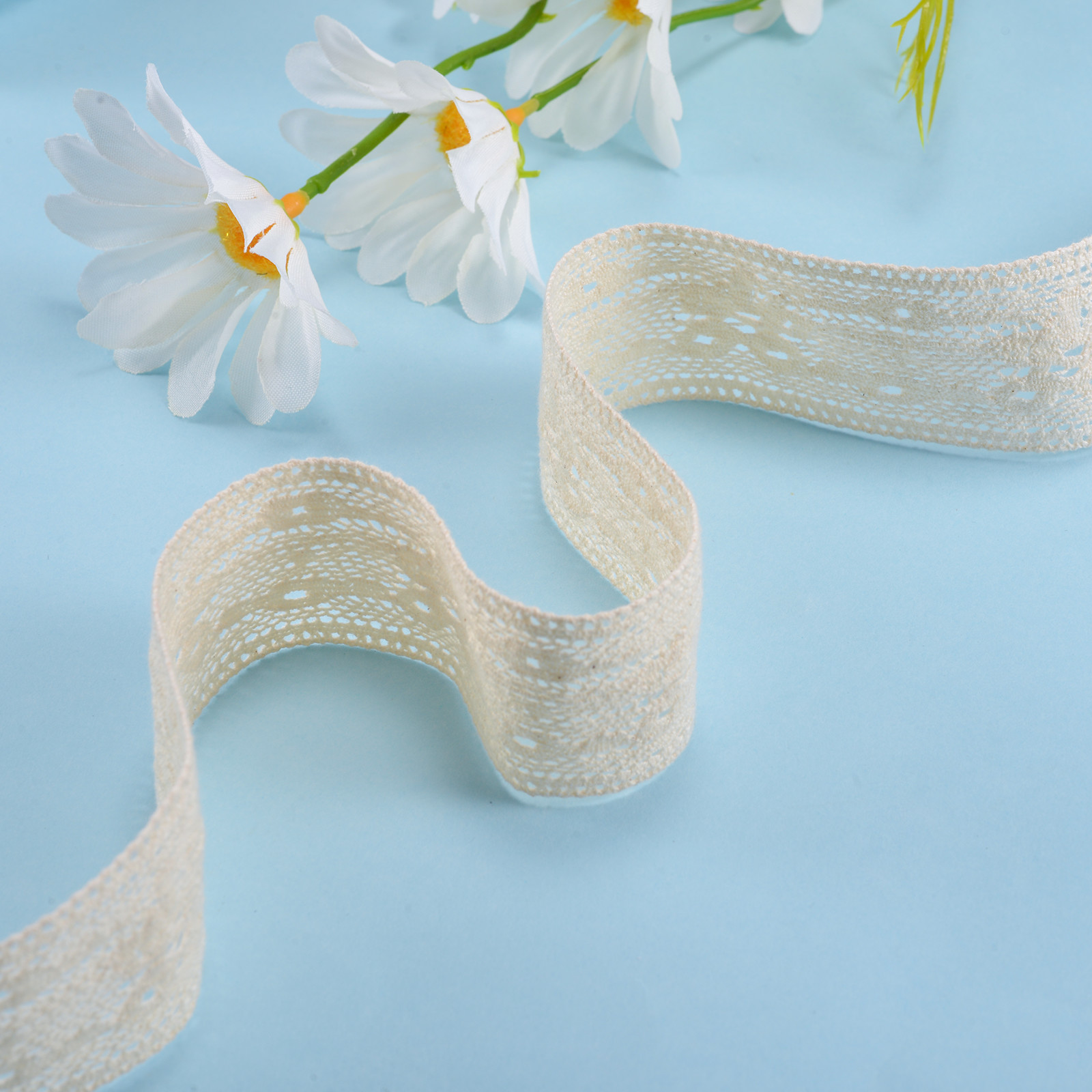 Embroidery Nylon Cotton Lace Trim 100 Yards Length For Dress