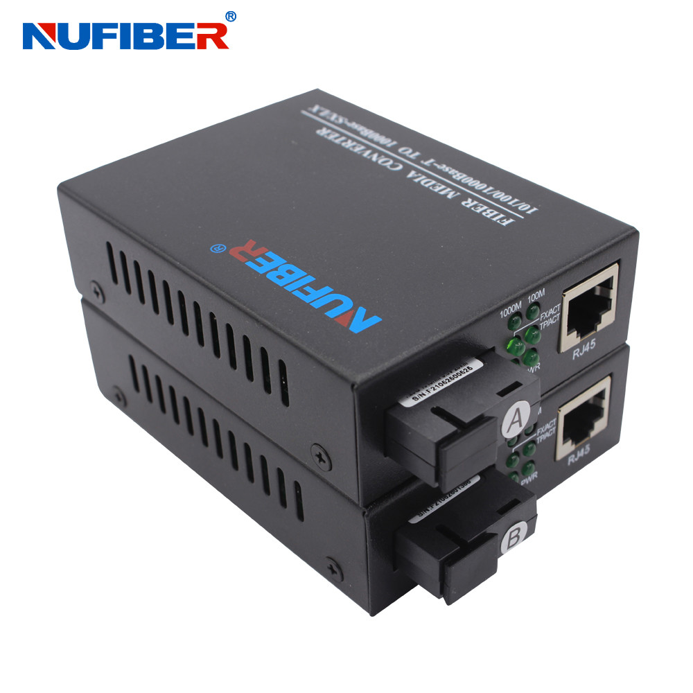 Simplex 1310 / 1550nm 20km SC Gigabit Media Converter 10/100/1000M