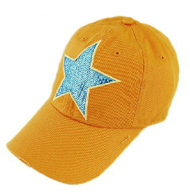 Hot sale 100% cotton brushed sport hat sequin Patch embroidered with for factory supplier by orange&white 56-58CM