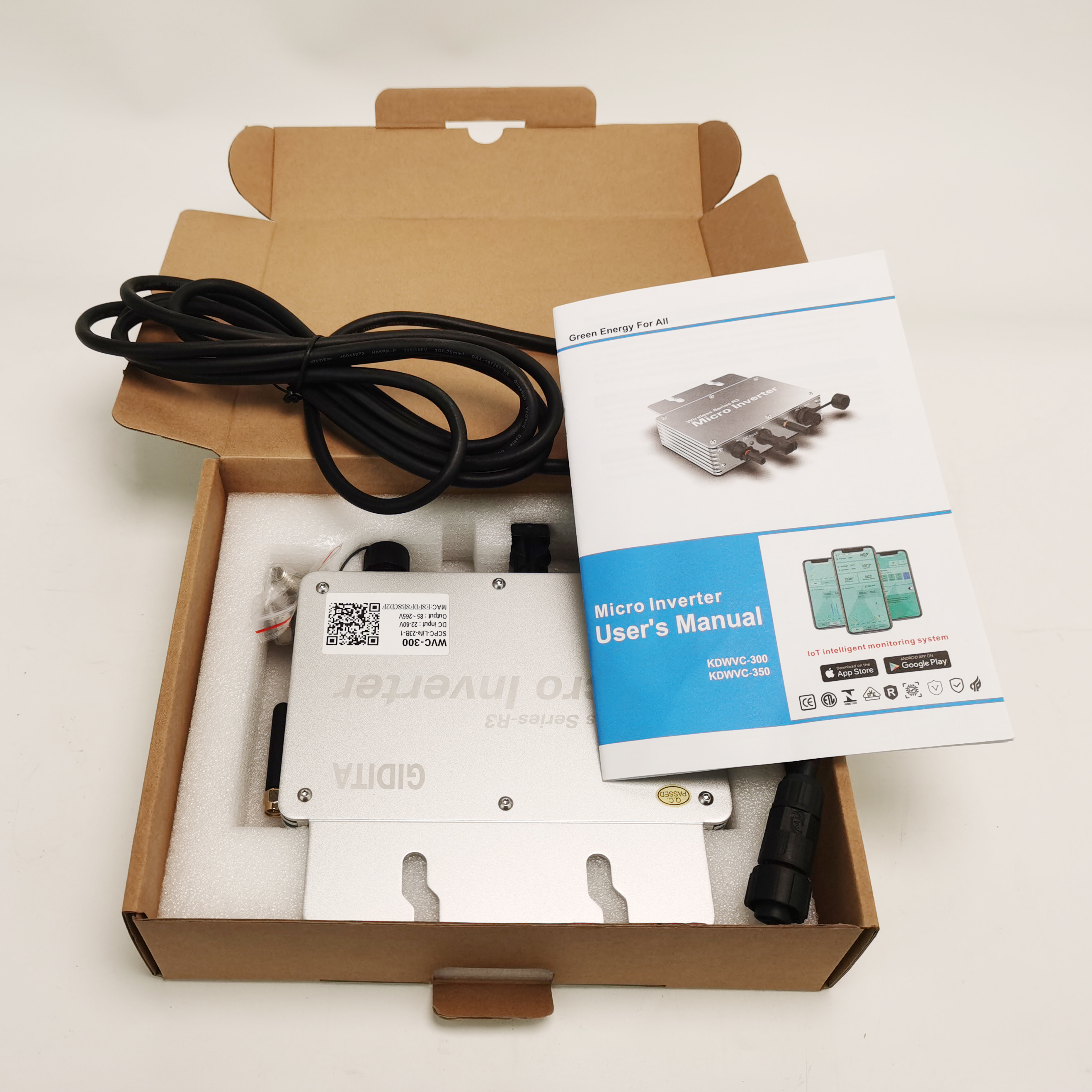Customizable LOGO On Grid Micro Inverter System With WIFI Cloud Monitoring Isolated Island Protection 300w 600w 800w