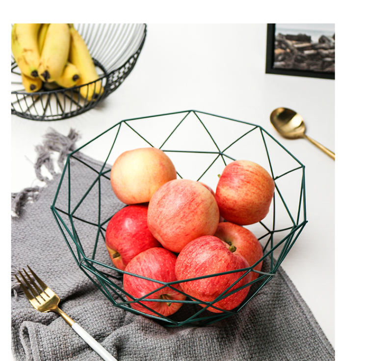 Golden Metal Fruit Container Pink Vegetable Holder for Gift Basket Storage Organizer