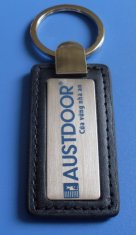 China PU High fashion plastic advertising Personalized Leather Keychains wholesale