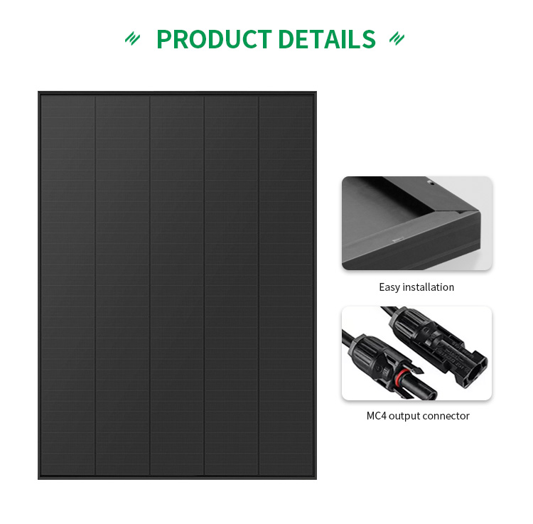 Home Use Industry And Commerce Use Double Glass Solar Panel Tiles Flexible 25w All Black