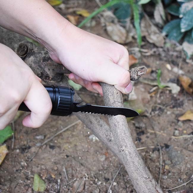 Commercial 460Lm Rechargeable LED Flashlight With Knife 6 Modes Diving