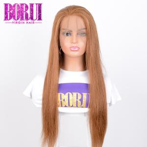 China Brazilian Lace Front Wig Pre Plucked #30 Straight Wave human hair 250% Density wholesale