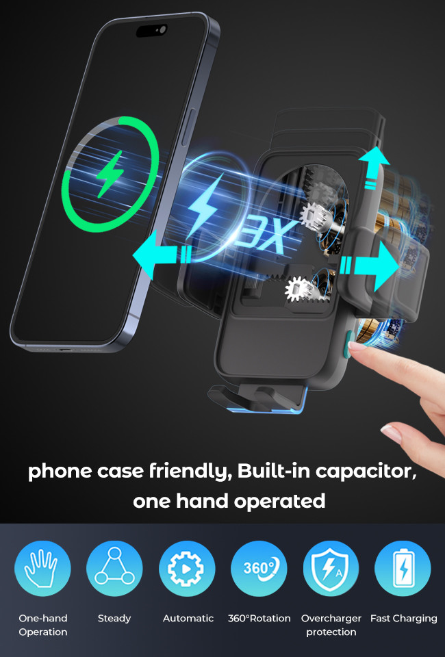 Versatile Magnetic Car Mount Large Span Clamping Arm Magnetic Car Phone Holder