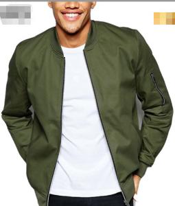 China Custom Mens Woven Coat 100% Polyester , Satin Bomber Jacket Standard Thickness wholesale