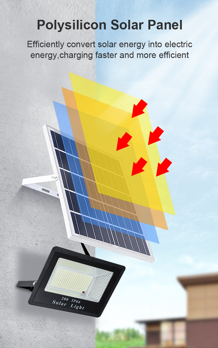 Polycrystalline Silicon Solar Panel Dusk To Dawn Flood Lights for Stadium Street Lamp