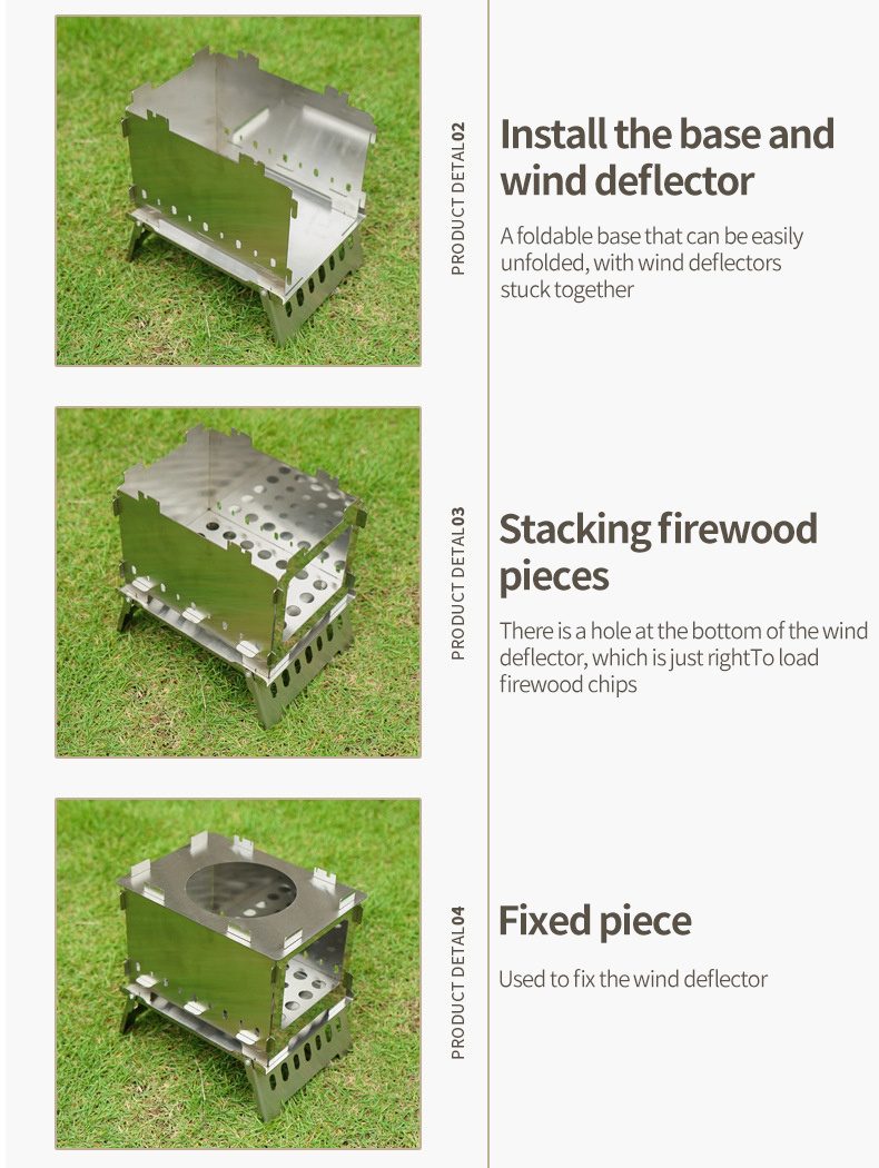 BBQ Foldable Camping Backpacking Stove Barbecue Folding Card Grill BBQ