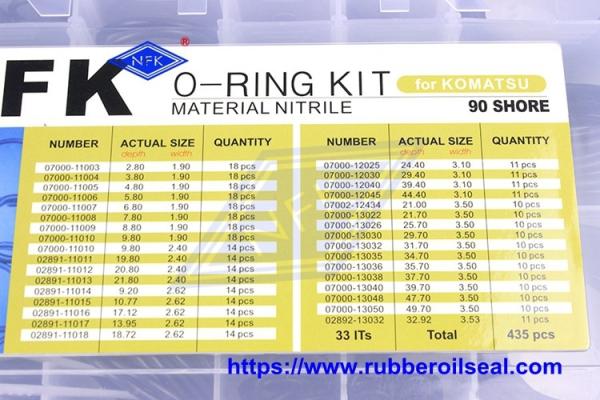435pcs NBR90 Oring Searies Box Repair Seal 30 Sizes Oring Kit Set For Komatsu