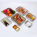 FDA Rectangular Foil Trays Aluminum Foil Bbq Pans With Hole
