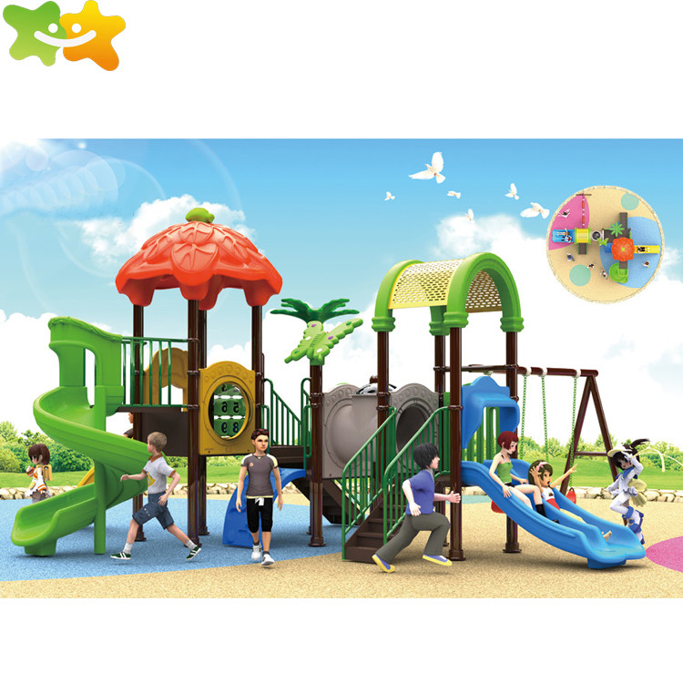 UV - Resistance Plastic Playground Slide With Swing For Amusement Park
