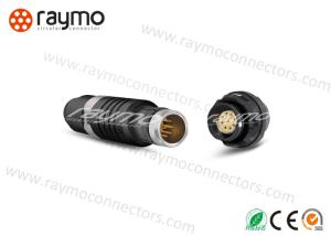 China 9 Pins Metal Waterproof Power Connector , Coaxial Power Connector Black Coloe wholesale