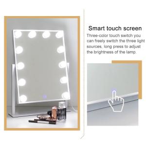 China Smart Touch Screen Desktop Lighted Tabletop Vanity Mirror With Bulbs Around wholesale