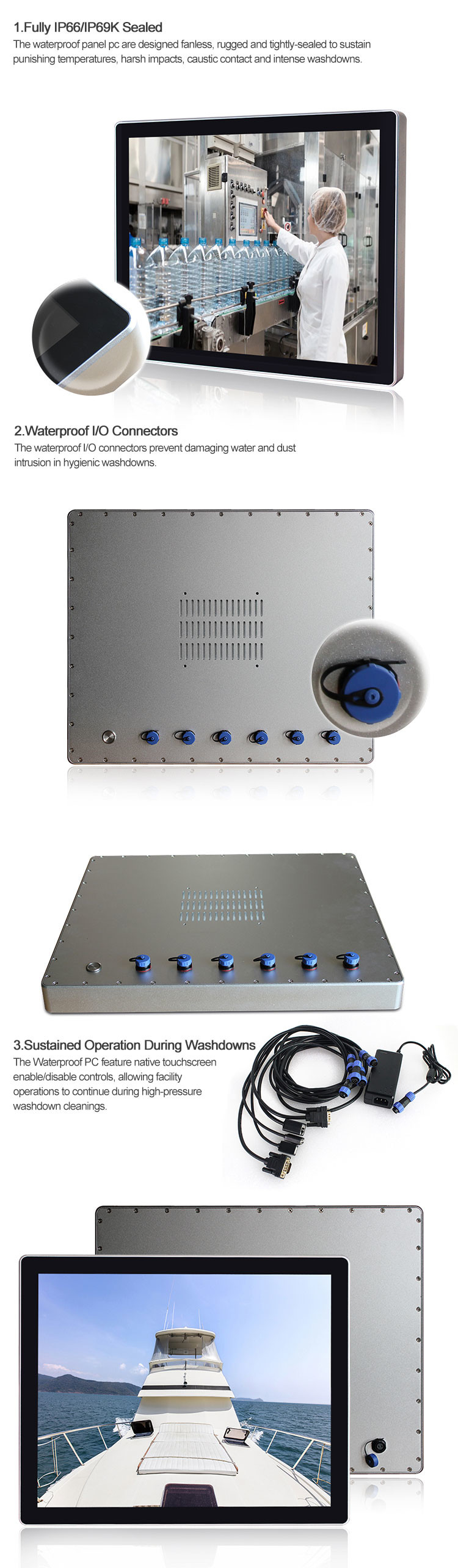 Wall Mount Outdoor Panel Pc , 19in 1500nits Industrial All In One Computer