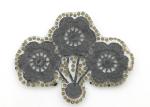 Black Flower Embroidery Patches Wintersweet Shaped Customized Color / Size