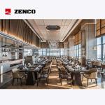 Modern Luxury Hotel Restaurant Furniture Set Solid Wood Table and Leather Chairs