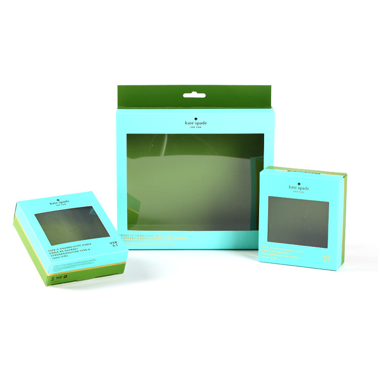 Multi Color Paper Gift Box Display With Clear PVC Window Boxes Kraft Paper