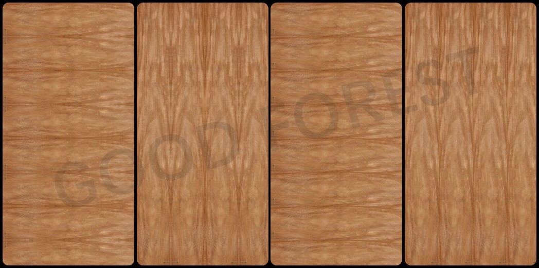 Hardly Mahogany Natural Wood Veneer Customized Crown Cut Grain