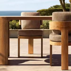 China High End Waterproof Teak Outdoor Dining Table And Chairs Patio Garden Soild Wood Set wholesale