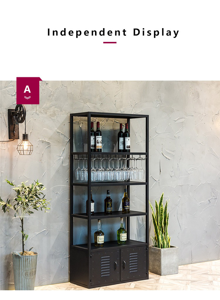 Modern Luxury Metal Wine Display Shelf Black MQ-S005 For Storing Wine