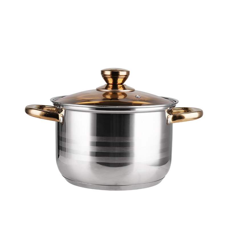 6pcs Cookware Set Stainless Steel 201 Kitchenware Cooking Milk Soup Pot Set