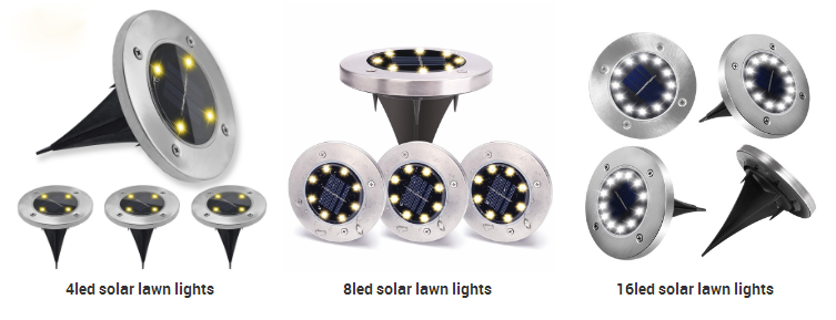 8 LED Outdoor Solar Power LED Lawn Light For Gardens Polycrystalline Silicon