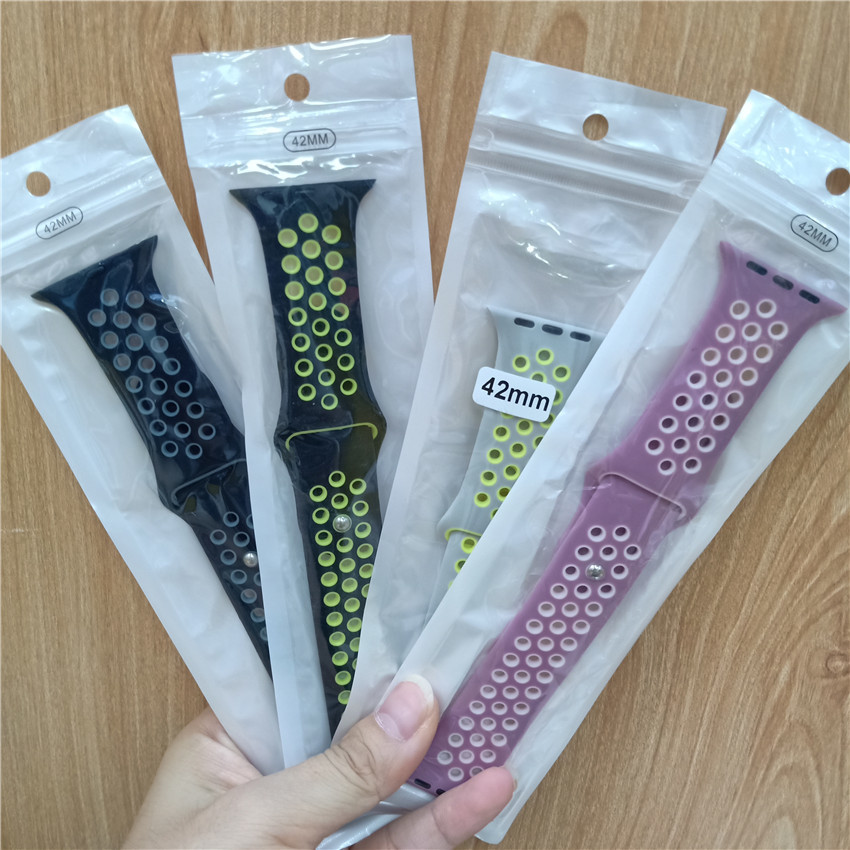 Rubber Silicone Watch Strap For Iwatch Apple Adjustable 38/40mm 42/44mmSilicone Adjustable Watch Strap