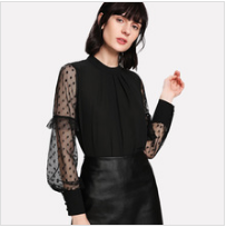 New Fashionable Women Formal White Frill Blouse Women