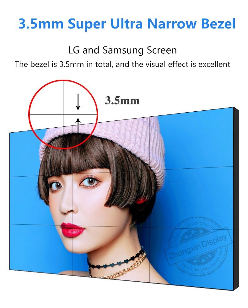 46 Inch 3.5mm bezel Seamless LCD Video wall display for Event Advertising and Commercial Exhibition 1.8mm