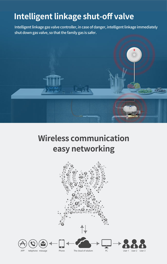 Tuya Wireless Zigbee Gas Sensor CH4 Natural Gas Smoke Detector