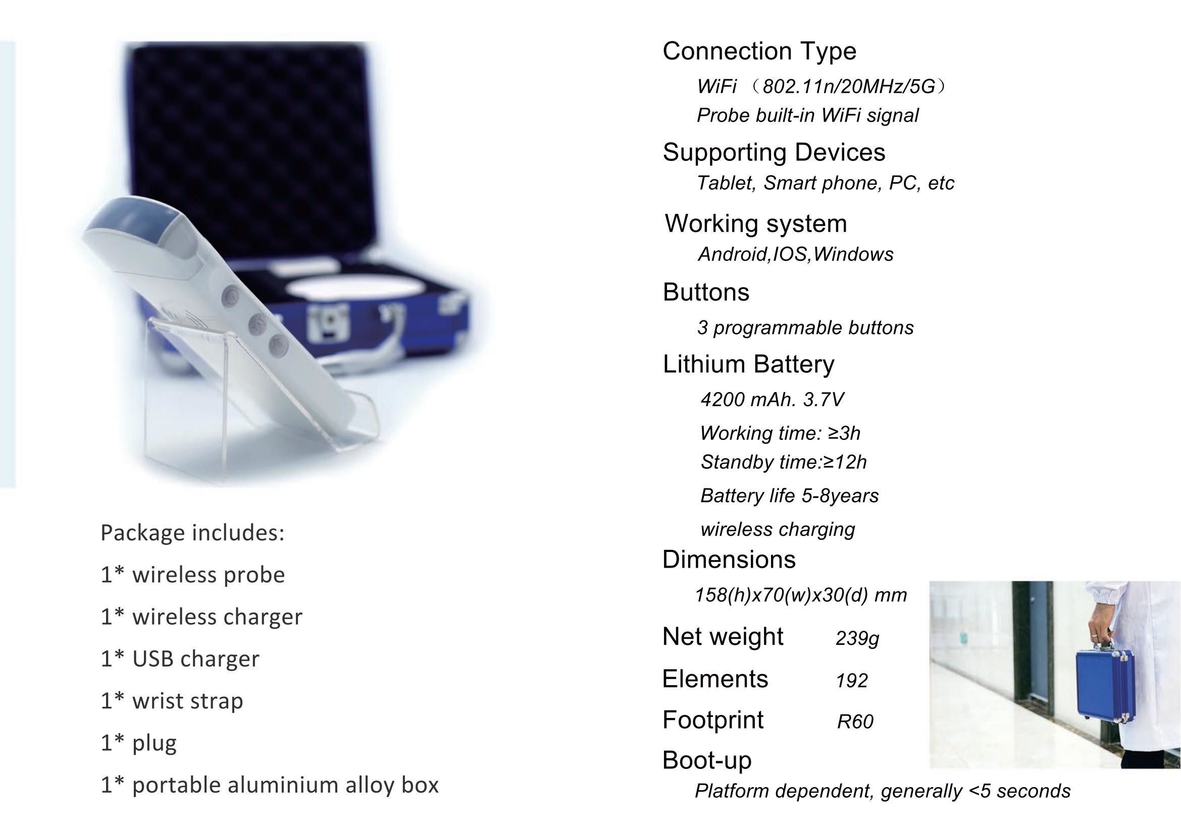 GH G10CT Medical Hospital Equipments 128 Element Wifi Ultrasound Probe Medical X Ray