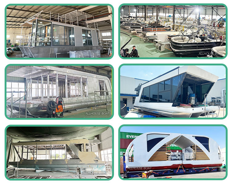 11.5m Aluminum Floating Boat Hotel Double Decker With Living Room