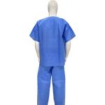 Hospital Round Neck Blue Unisex Uniform Scrub Suit Set Disposable Scrub Suit