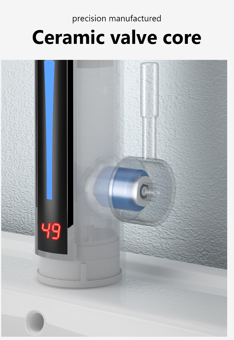 ABS Electric Hand Wash Tap SS304 Electric Kitchen Water Heater Tap 2-3L/Min