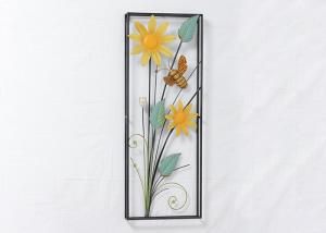 China Hotel Black Frame Flowers Classical Metal Wall Art Decor wholesale