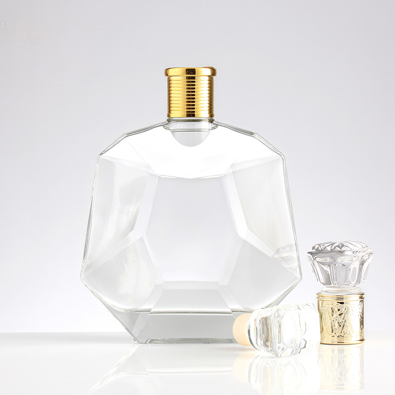 Whisky Vodka Brandy Hot Stamping Glass Bottle Customized 500ml 750ml Surface Handling