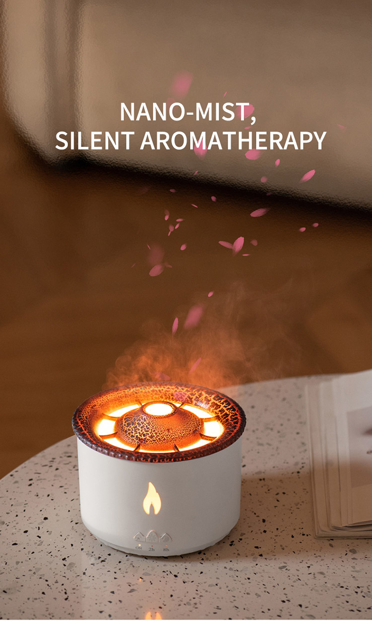 HOMEFISH Ultrasonic Aroma Humidifier Volcano Oil Diffuser 360ML USB Installation